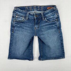 Y2K Delia's Low Rise Bermuda Jean Shorts Embroidered Faded 2 XS Summer Preppy